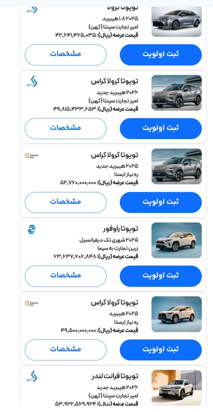 ثبت نام خودروهای وارداتی آغاز شد/ عرضه خودروهای ۴تا ۶ میلیارد تومانی + لیست قیمت