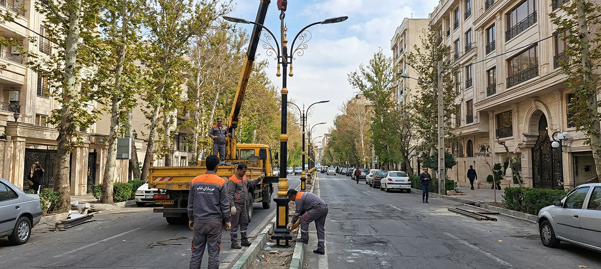 تولید کننده پایه چراغ خیابانی