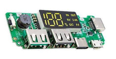 ماژول پاور بانک H961-U با پورت مادگی میکرو USB و type-c و lightning